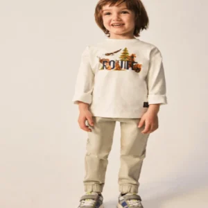 Camiseta hombro caído Better Cotton niño 4021 Nata